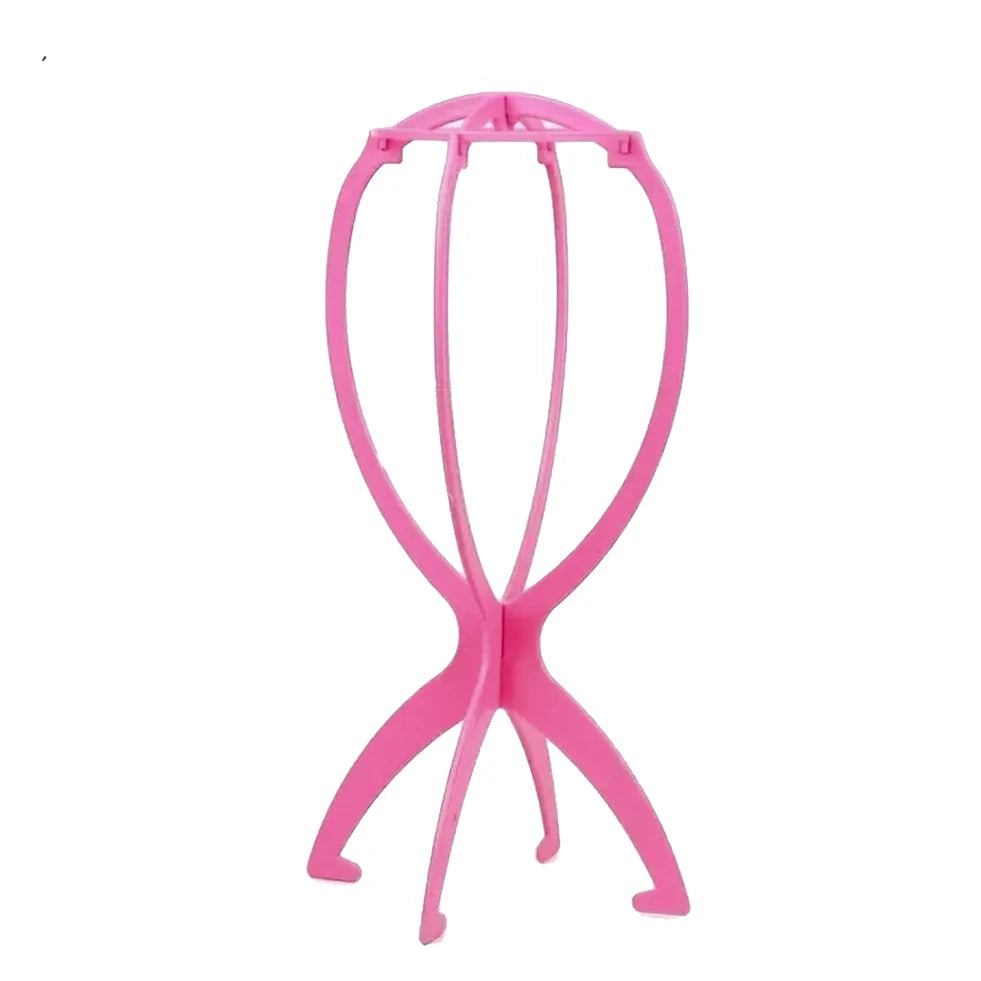 Toupee and Wig Stand, Durable Wig Holder Stands for Displaying Wigs Toupee Exhibitions (Black/Pink)