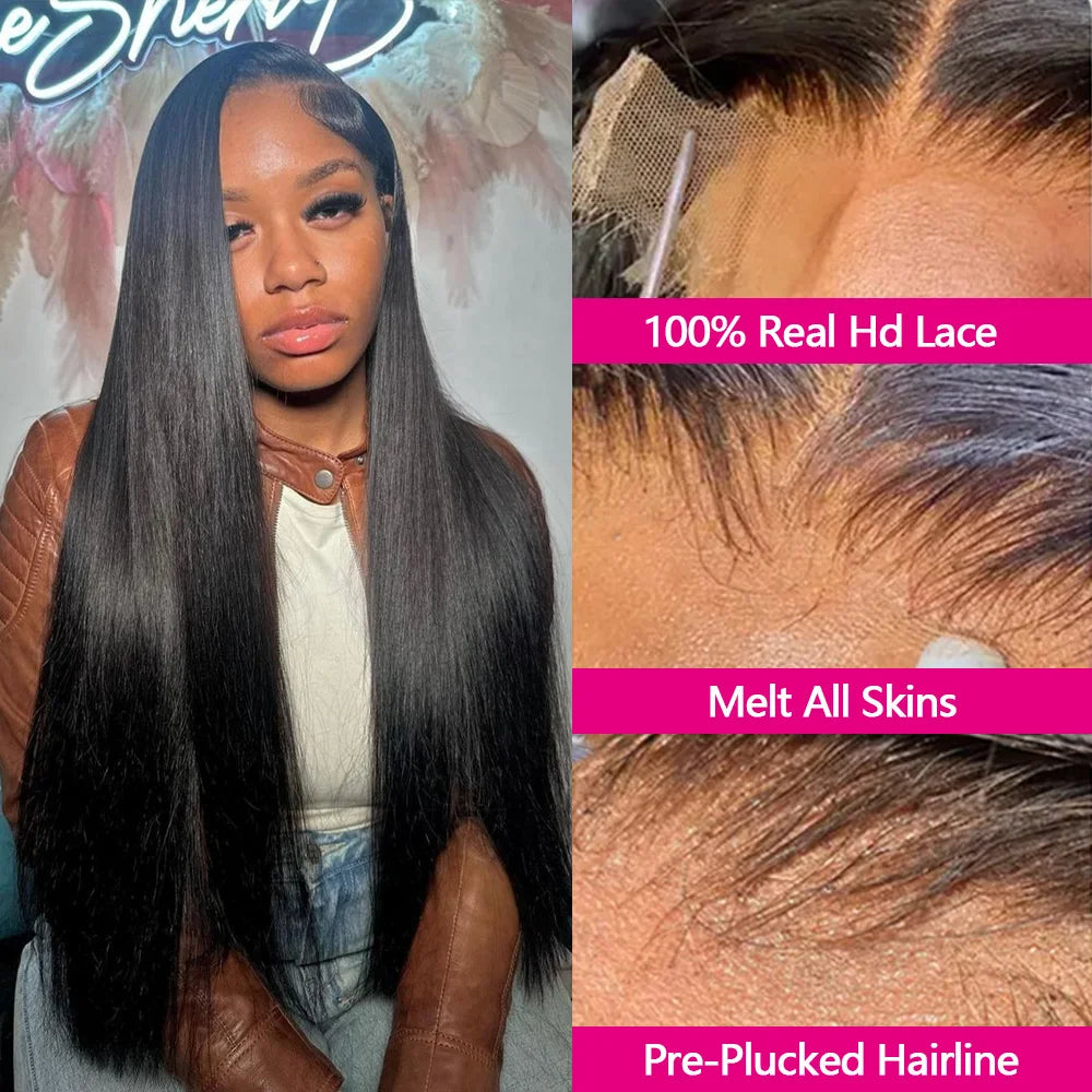 20 22 24 inch Real Hd Lace Wig 13x4 Human Hair Straight Human Hair Frontal Wigs for Women Scalp Top Wigs Thin Hd Invisible Lace