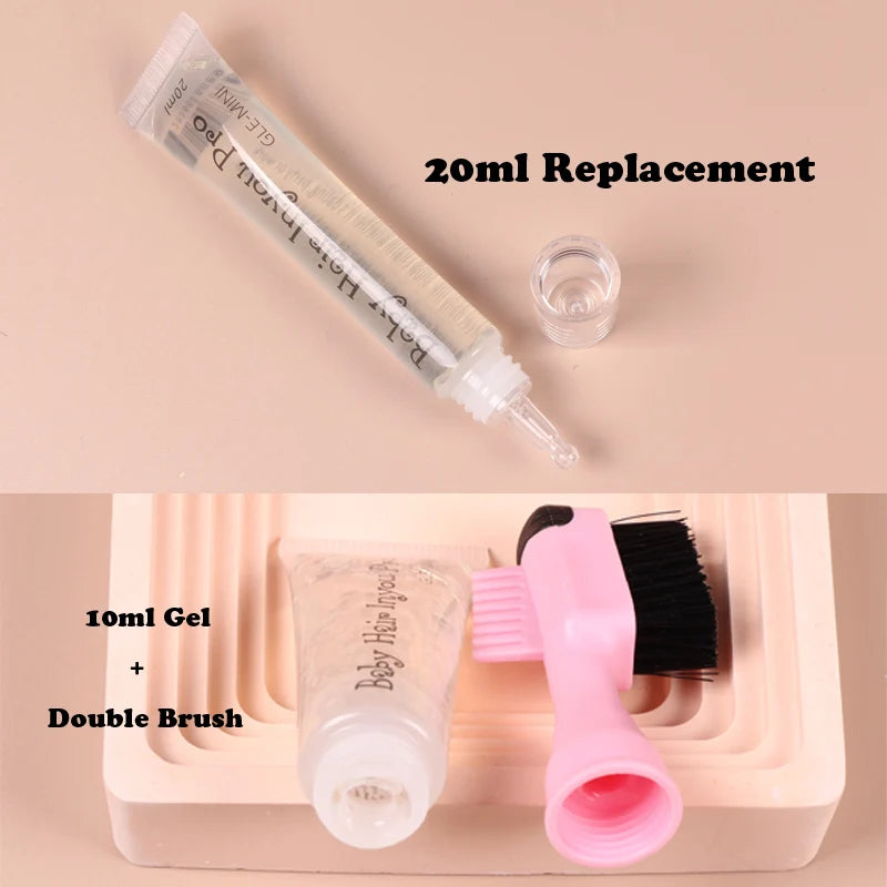 Wholesale Pro Baby Hair Edges Control Gel With Brush And Comb 10Ml/Pcs Double Side Edge Control Brushes With Gel For Baby Hair
