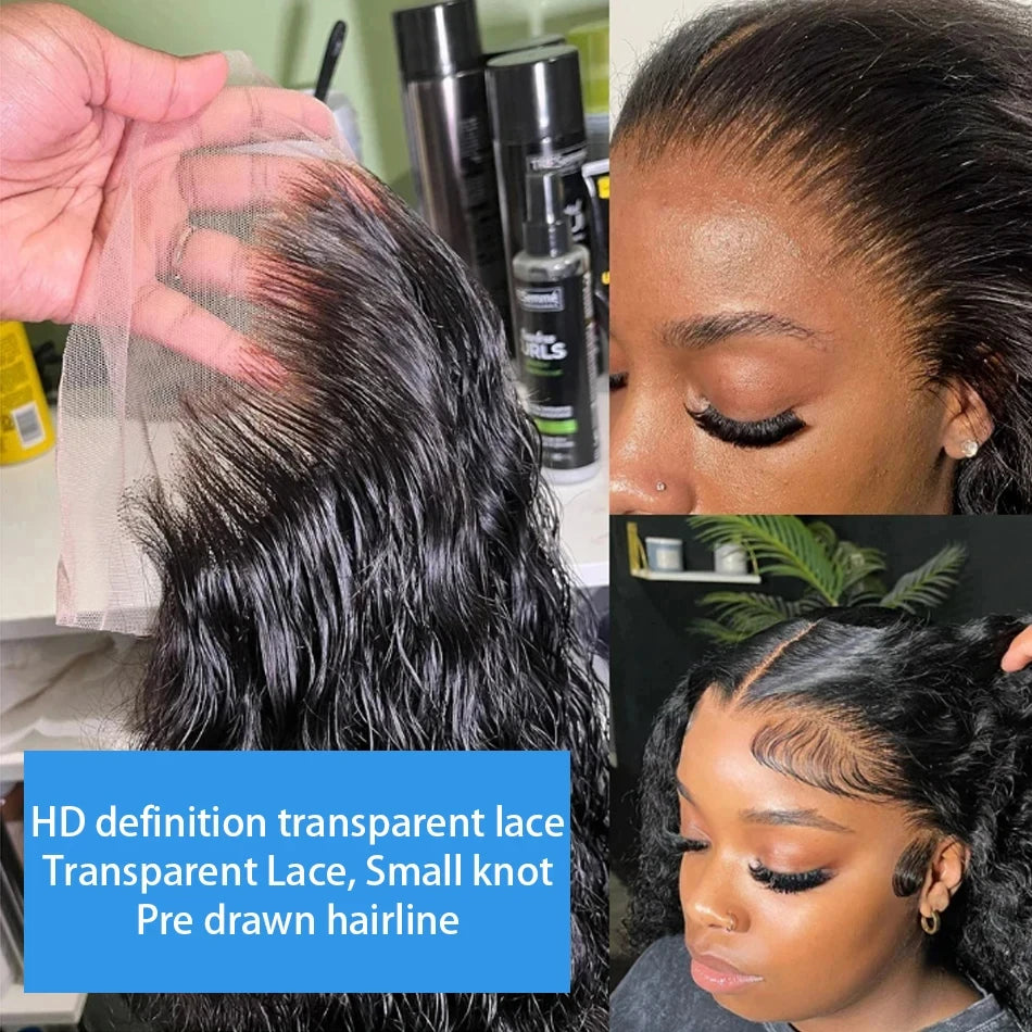 Short Curly Human Hair Bob Wig 13x4 Deep Water Wave Lace Front Human Hair Wigs For Women PrePlucked Brazilian 4x4 Lace Wig Hair