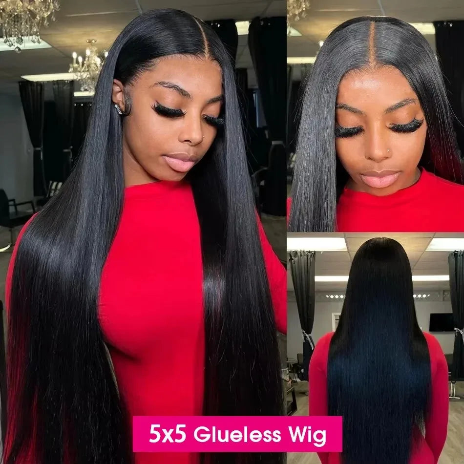 YKB Straight HD Lace Front Human Hair Wigs Brazilian 13x4 13x6 Transparent Lace Frontal 5x5 Glueless Closure Wig For Black Women