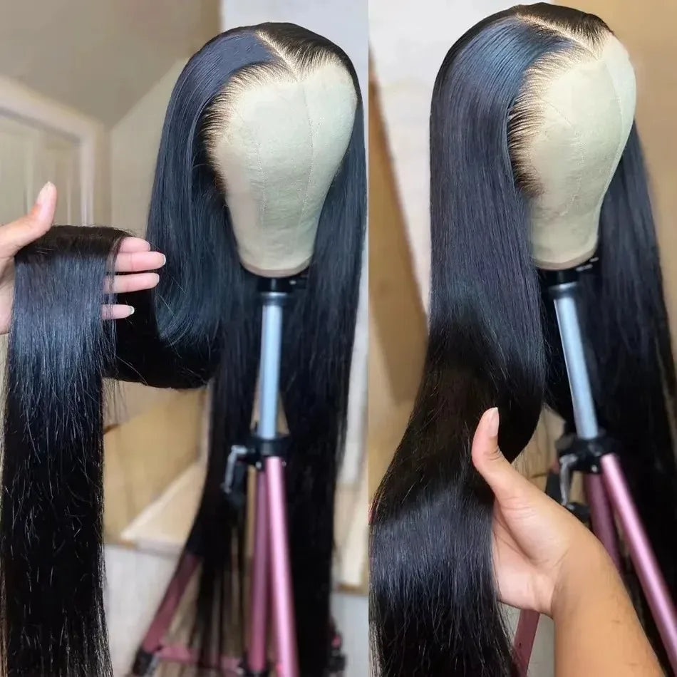 YKB Straight HD Lace Front Human Hair Wigs Brazilian 13x4 13x6 Transparent Lace Frontal 5x5 Glueless Closure Wig For Black Women