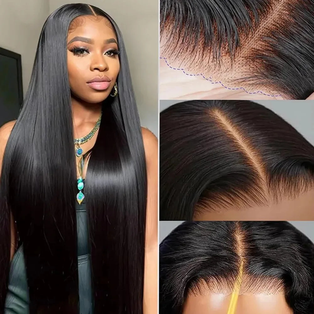 YKB Straight HD Lace Front Human Hair Wigs Brazilian 13x4 13x6 Transparent Lace Frontal 5x5 Glueless Closure Wig For Black Women