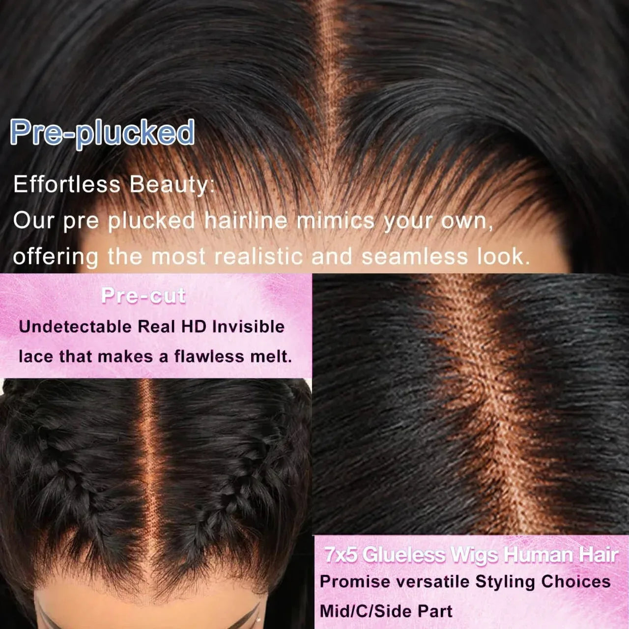 YKB Straight HD Lace Front Human Hair Wigs Brazilian 13x4 13x6 Transparent Lace Frontal 5x5 Glueless Closure Wig For Black Women