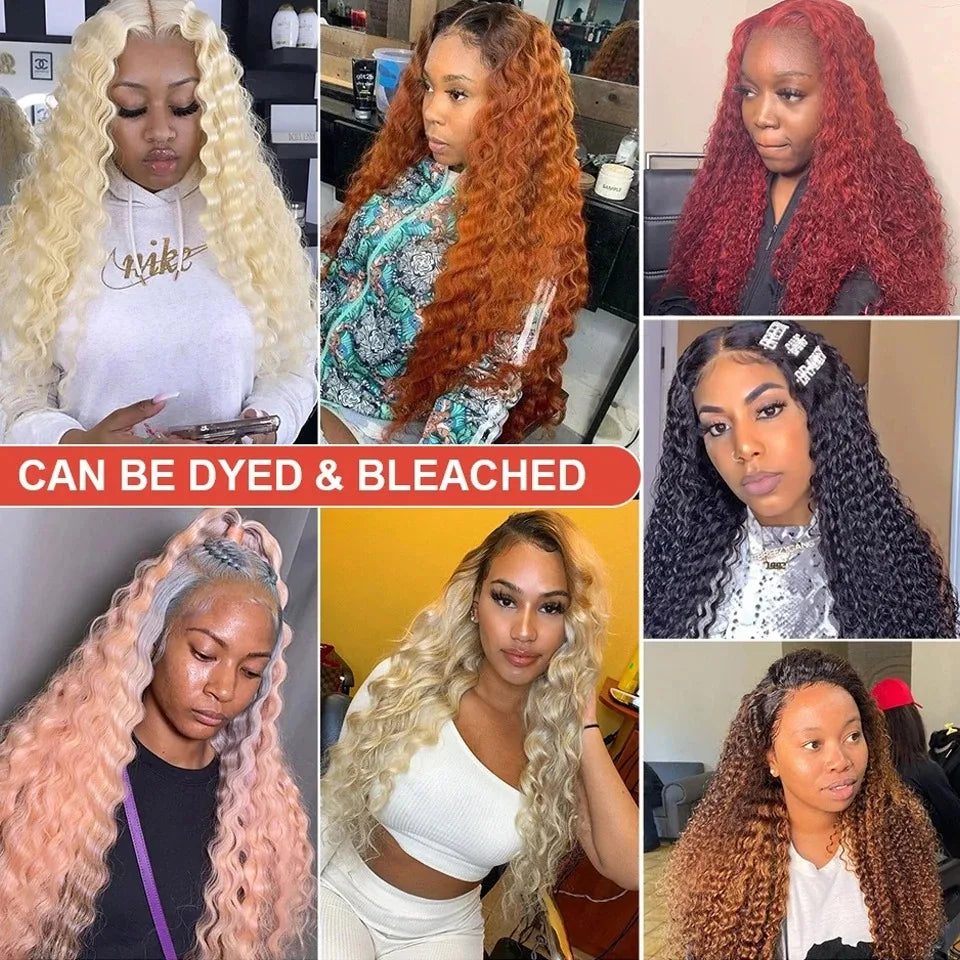 200 Density 13x6 13x5 Lace Front Human Hair Wig Deep Wave Remy 30 40 Inch Curly 6x6 Lace Glueless Wig Human Hair For Black Women