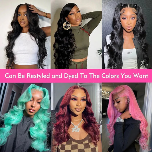 Body Wave 200 Density 13x4 Lace Front Wigs For Women Choice Wavy 13x6 HD Transparent Lace Frontal Human Hair Wig on Sale