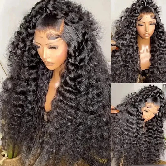 200 Density 13x6 13x5 Lace Front Human Hair Wig Deep Wave Remy 30 40 Inch Curly 6x6 Lace Glueless Wig Human Hair For Black Women