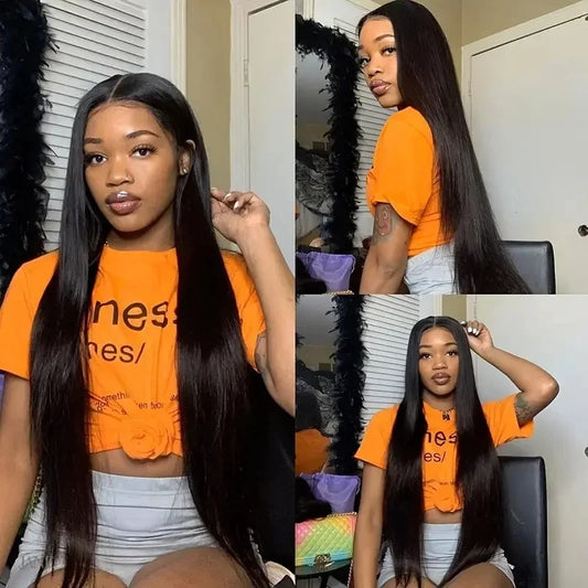 Lafino 40 Inch 13x4 Lace Front Wigs Straight Hd Lace Frontal Wig 13x6 Black Wig Human Hair 200% Density Brazilian Hair For Women