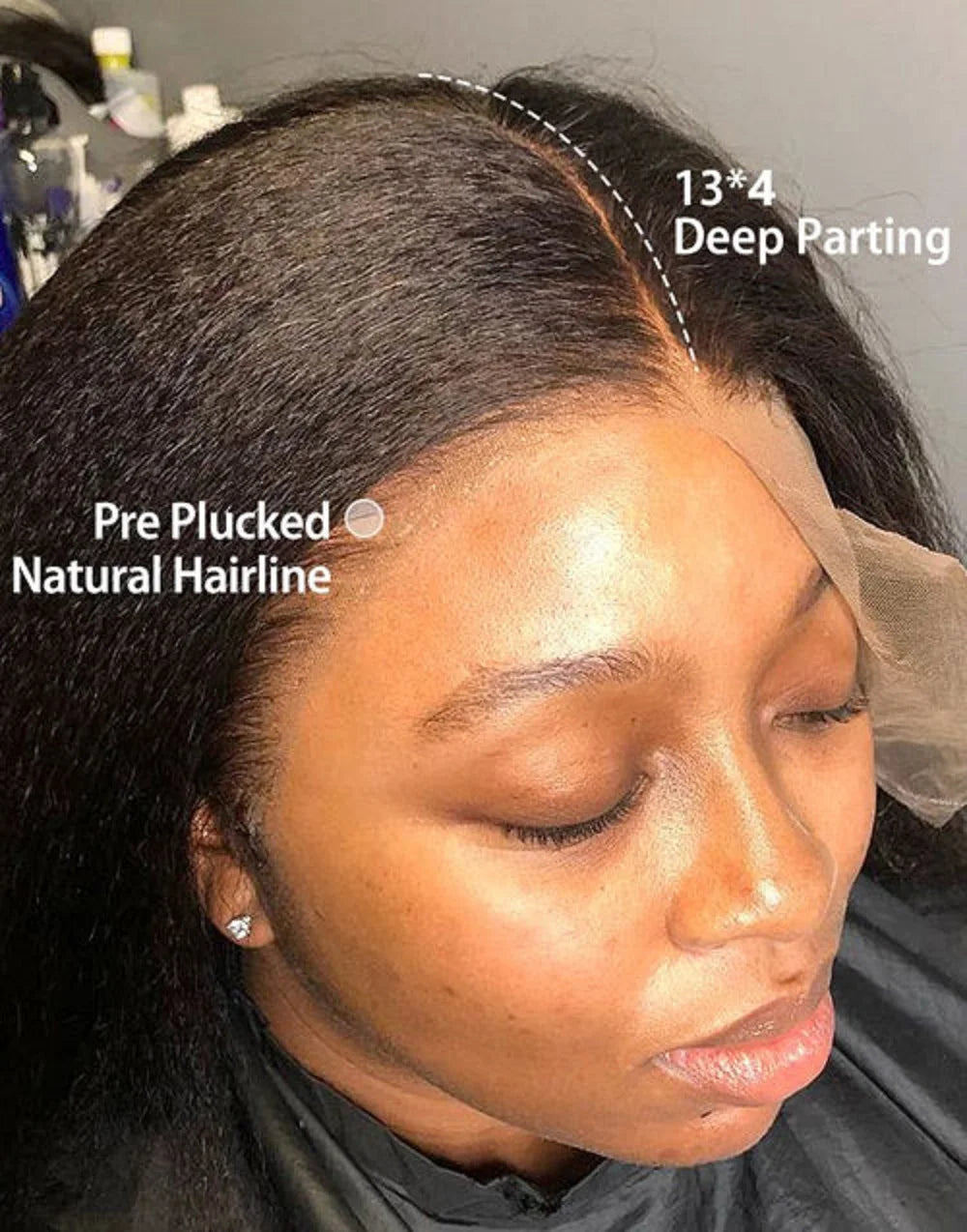 Kinky Straight 13x4 Lace Front Wigs Human Hair For Women Brazilian 4x4 Transparent Lace Closure Wigs Yaki Human Hair Wigs