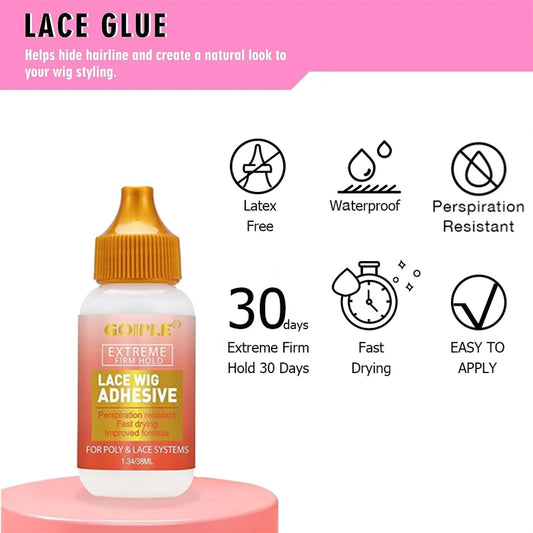 GOIPLE Melting Spray Glue for Lace Front Extra Hold Wig Adhesive Bond Tool and Remover Slick Hair Wax Stick Edge Control Gel Kit