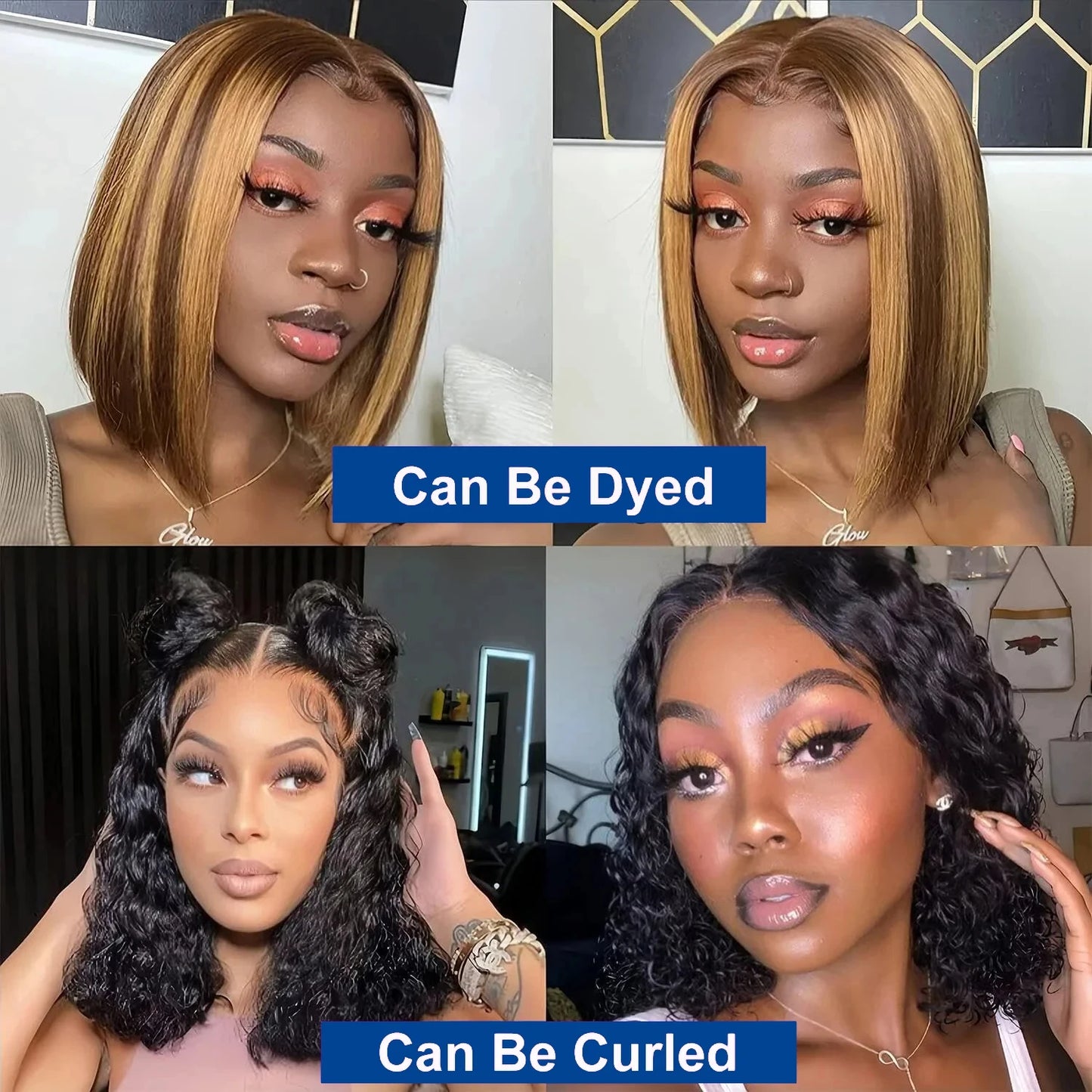 Bone Straight Bob Wigs Human Hair 13x4 Lace Front Human Hair Wigs Brazilian Hair HD Transparent Lace Frontal Bob Wigs For Women