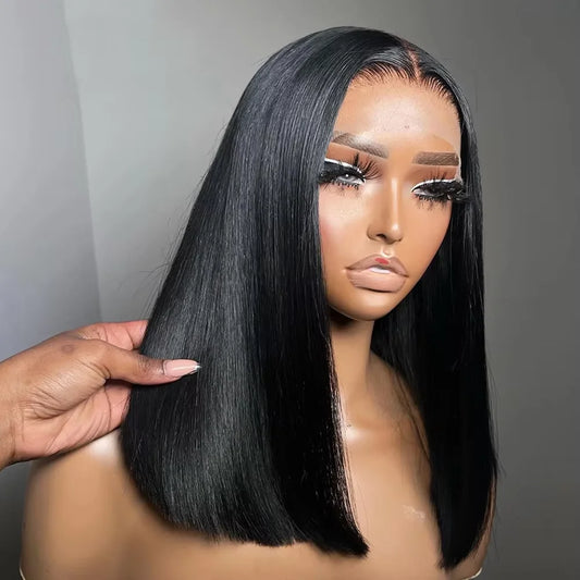 Bone Straight Bob Wigs Human Hair 13x4 Lace Front Human Hair Wigs Brazilian Hair HD Transparent Lace Frontal Bob Wigs For Women