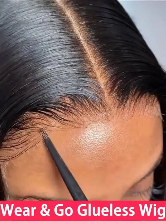Glueless Straight Wig Wear and Go 5x5 6x4 Lace Front Wigs Human Hair Brazilian Remy Hair Ready to Wear Lace Wig  Bling Hair