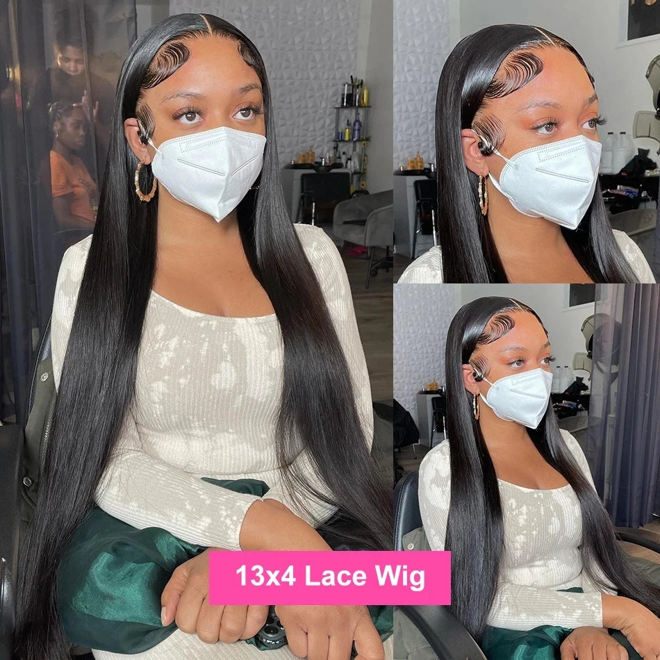 Glueless Straight Wig Wear and Go 5x5 6x4 Lace Front Wigs Human Hair Brazilian Remy Hair Ready to Wear Lace Wig  Bling Hair